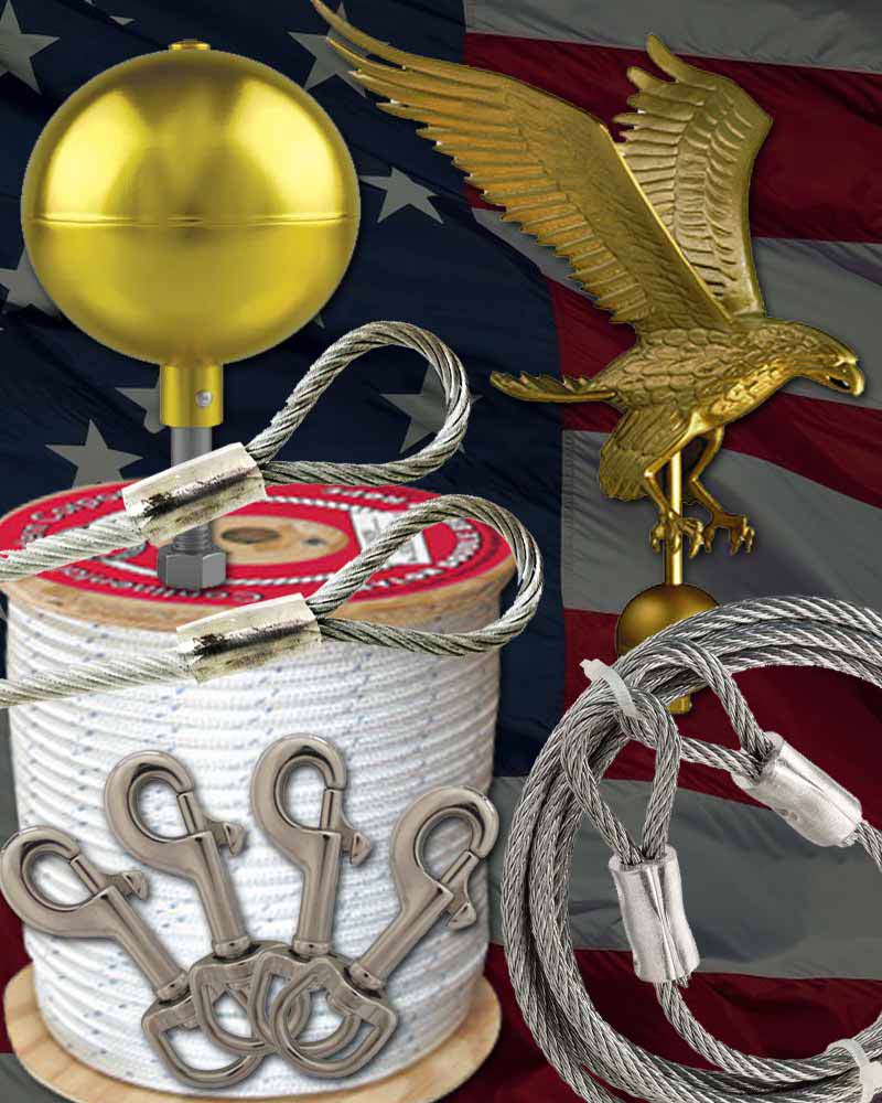Flagpole Accessories Minnesota Ropes Cables Clips Flag Toppers